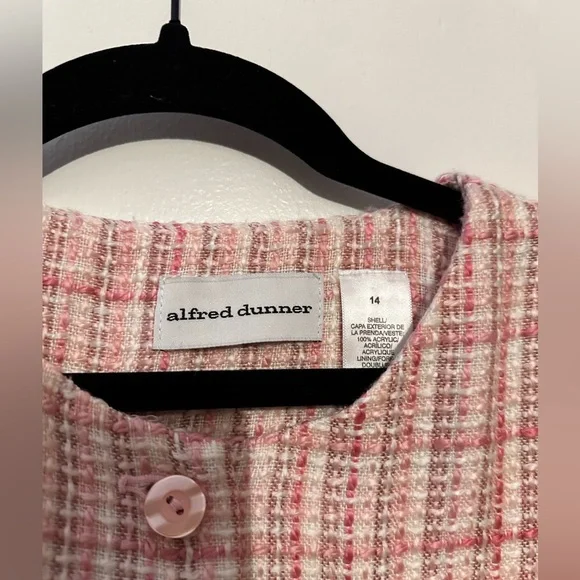 Alfred Dunner Pink Tweed Jacket - Picture 3 of 4